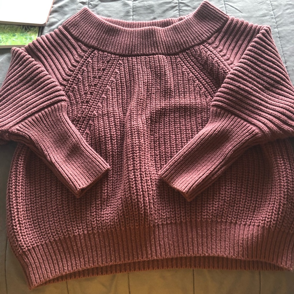 Off the shoulder knit sweater